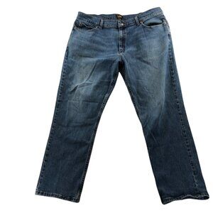 Lee Mens Jeans Size 40x30 Blue Denim Straight Leg Classic Relaxed Fit Casual